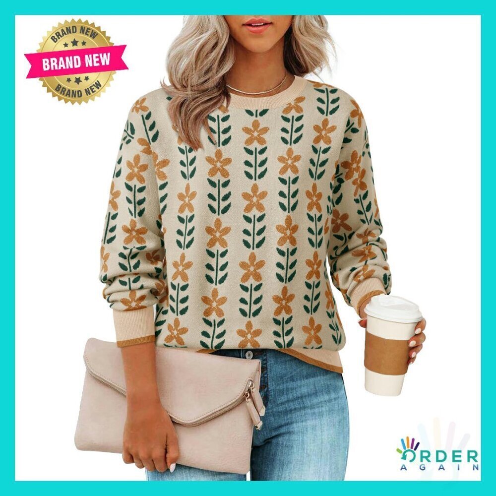 Oversized Crewneck Pullover Sweater Long Sleeve Knitted Chic Y2K Trendy